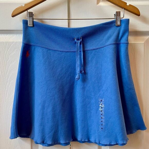 BLUE RALPH LAUREN DRAWSTRING SKIRT IN POWDER BLUE SIZE MEDIUM VINTAGE NWT - Picture 1 of 5